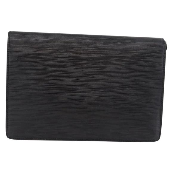 LOUIS VUITTON Epi Sellier Dragonne Clutch Bag Black M52612 LV Auth bs35798A