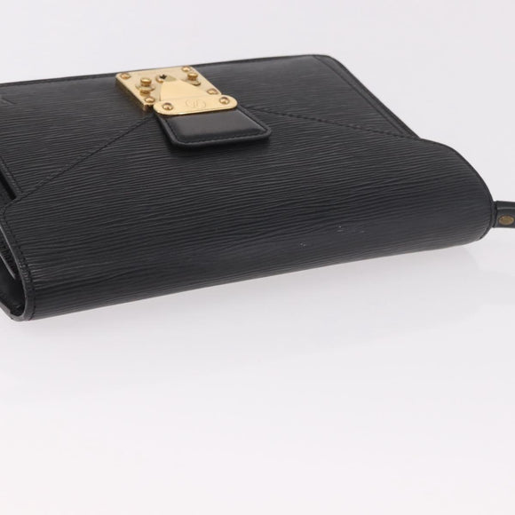 LOUIS VUITTON Epi Sellier Dragonne Clutch Bag Black M52612 LV Auth bs35798A