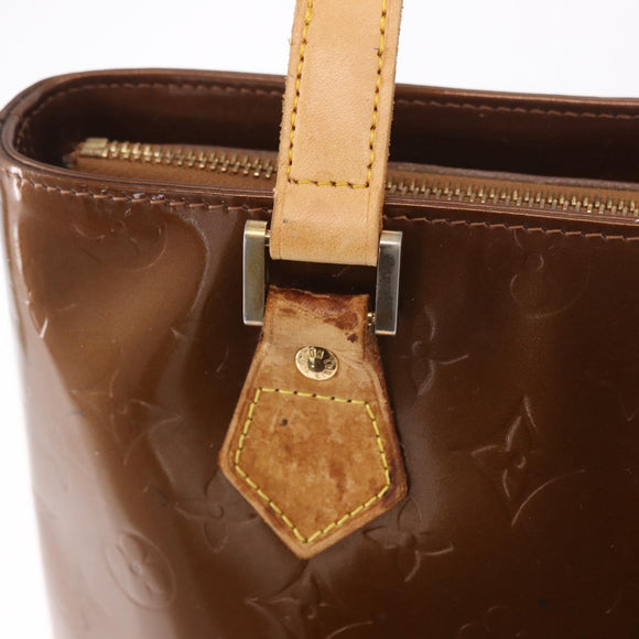 LOUIS VUITTON Monogram Vernis Houston Hand Bag Bronze M91122 LV Auth bs35800