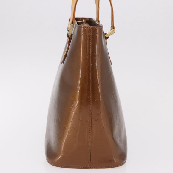 LOUIS VUITTON Monogram Vernis Houston Hand Bag Bronze M91122 LV Auth bs35800