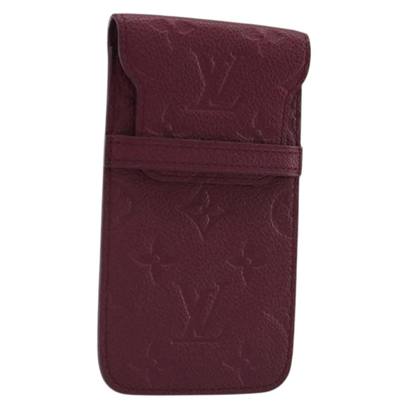 LOUIS VUITTON Monogram Empreinte Phone Soft Case Wine Red M60375 Auth bs35802V