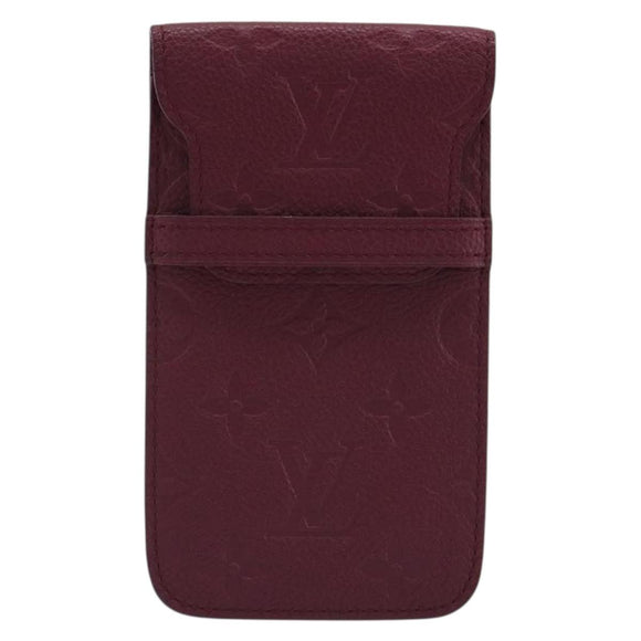 LOUIS VUITTON Monogram Empreinte Phone Soft Case Wine Red M60375 Auth bs35802V