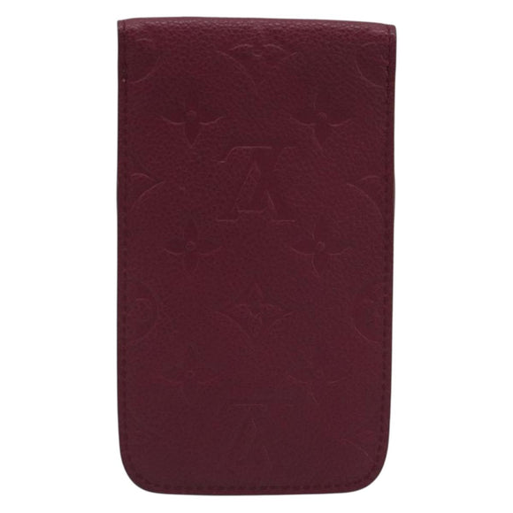 LOUIS VUITTON Monogram Empreinte Phone Soft Case Wine Red M60375 Auth bs35802V