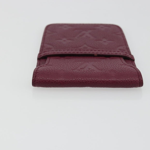 LOUIS VUITTON Monogram Empreinte Phone Soft Case Wine Red M60375 Auth bs35802V