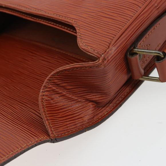 LOUIS VUITTON Epi Cartouchiere MM Shoulder Bag Brown M52243 LV Auth bs35803