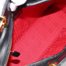 Christian Dior Lady Dior Canage Hand Bag Lamb Skin Black Gold Auth bs35805V-17