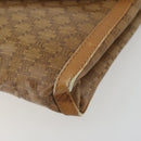 CELINE Macadam Shoulder Bag PVC Leather Beige Gold Auth bs35806-10