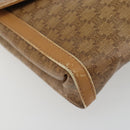 CELINE Macadam Shoulder Bag PVC Leather Beige Gold Auth bs35806-11