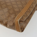 CELINE Macadam Shoulder Bag PVC Leather Beige Gold Auth bs35806-12