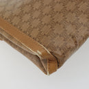 CELINE Macadam Shoulder Bag PVC Leather Beige Gold Auth bs35806-13