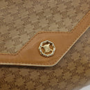 CELINE Macadam Shoulder Bag PVC Leather Beige Gold Auth bs35806-14
