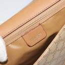 CELINE Macadam Shoulder Bag PVC Leather Beige Gold Auth bs35806-16