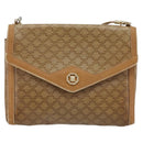 CELINE Macadam Shoulder Bag PVC Leather Beige Gold Auth bs35806-2