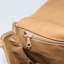 CELINE Macadam Shoulder Bag PVC Leather Beige Gold Auth bs35806-20