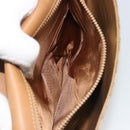 CELINE Macadam Shoulder Bag PVC Leather Beige Gold Auth bs35806-21