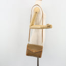 CELINE Macadam Shoulder Bag PVC Leather Beige Gold Auth bs35806-23