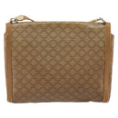 CELINE Macadam Shoulder Bag PVC Leather Beige Gold Auth bs35806-3