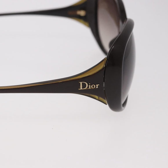 Christian Dior Sunglasses Plastic Brown Gold Auth bs35807