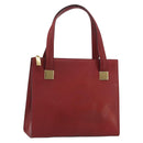 CELINE Hand Bag Leather Red Gold Auth bs35808-1