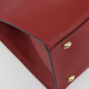 CELINE Hand Bag Leather Red Gold Auth bs35808-15