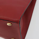 CELINE Hand Bag Leather Red Gold Auth bs35808-16