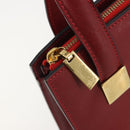CELINE Hand Bag Leather Red Gold Auth bs35808-10