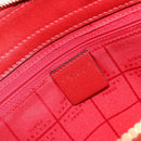 CELINE Hand Bag Leather Red Gold Auth bs35808-19
