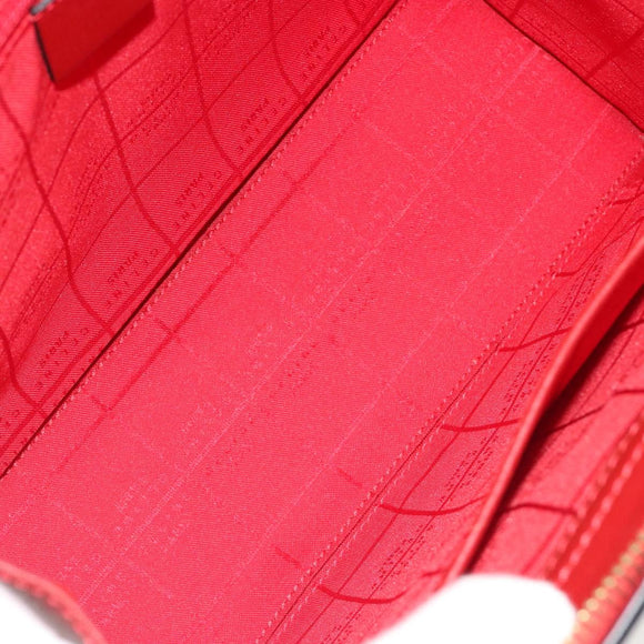CELINE Hand Bag Leather Red Gold Auth bs35808