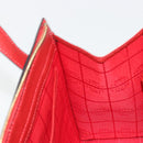 CELINE Hand Bag Leather Red Gold Auth bs35808-21