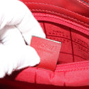 CELINE Hand Bag Leather Red Gold Auth bs35808-12