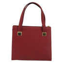 CELINE Hand Bag Leather Red Gold Auth bs35808-2