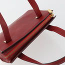CELINE Hand Bag Leather Red Gold Auth bs35808-7