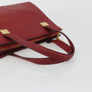 CELINE Hand Bag Leather Red Gold Auth bs35808-8