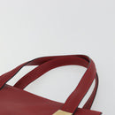 CELINE Hand Bag Leather Red Gold Auth bs35808-14
