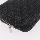 Christian Dior Pouch Trotter Canvas Black Silver Auth bs35809-15