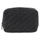 Christian Dior Pouch Trotter Canvas Black Silver Auth bs35809-13