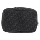 Christian Dior Pouch Trotter Canvas Black Silver Auth bs35809-2