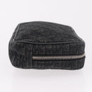 Christian Dior Pouch Trotter Canvas Black Silver Auth bs35809-3