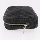Christian Dior Pouch Trotter Canvas Black Silver Auth bs35809-4