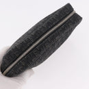 Christian Dior Pouch Trotter Canvas Black Silver Auth bs35809-5