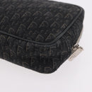 Christian Dior Pouch Trotter Canvas Black Silver Auth bs35809-14