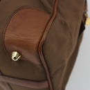 CELINE Boston Bag Canvas Khaki Gold Auth bs35810-12