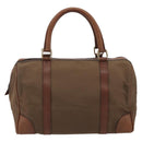 CELINE Boston Bag Canvas Khaki Gold Auth bs35810-3