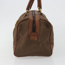 CELINE Boston Bag Canvas Khaki Gold Auth bs35810-5