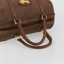 CELINE Boston Bag Canvas Khaki Gold Auth bs35810-7