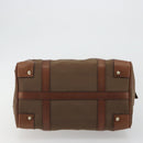 CELINE Boston Bag Canvas Khaki Gold Auth bs35810-9