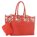 CELINE Tote Bag Leather Orange Auth bs35811A-1