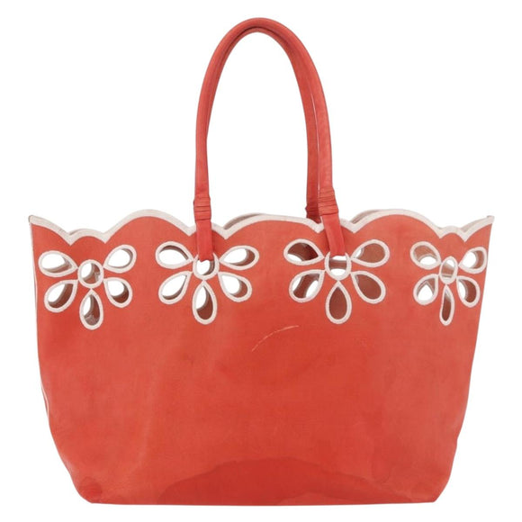 CELINE Tote Bag Leather Orange Auth bs35811A