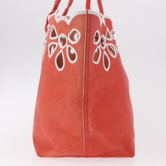 CELINE Tote Bag Leather Orange Auth bs35811A