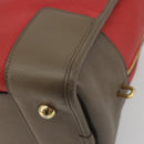 LOEWE Amazona 36 Hand Bag Leather Red Gold Auth bs35812-15